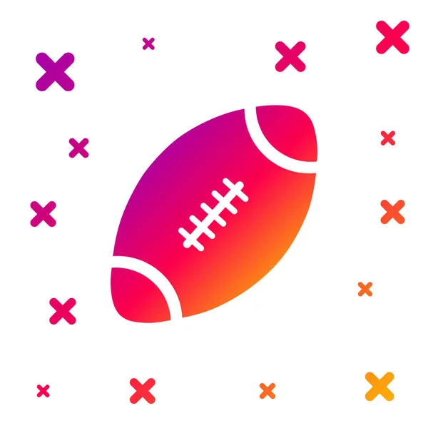 Farbe American Football Ball Symbol isoliert auf weißem Hintergrund. Gradient zufällige dynamische Formen. Vektorillustration — Stockvektor