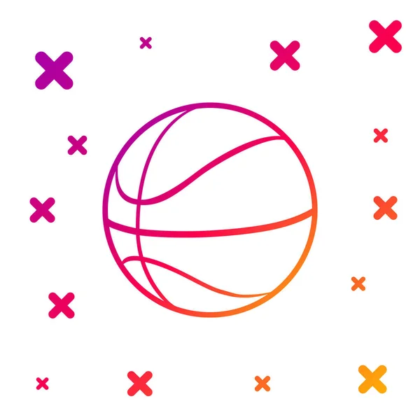 Farbe Basketballsymbol isoliert auf weißem Hintergrund. Sport-Symbol. Gradienten zufällige dynamische Formen. Vektorillustration — Stockvektor