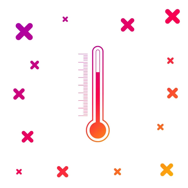 Színes hőmérő ikon elszigetelt fehér háttérrel. Fokozatos véletlenszerű dinamikus formák. Vektorillusztráció — Stock Vector