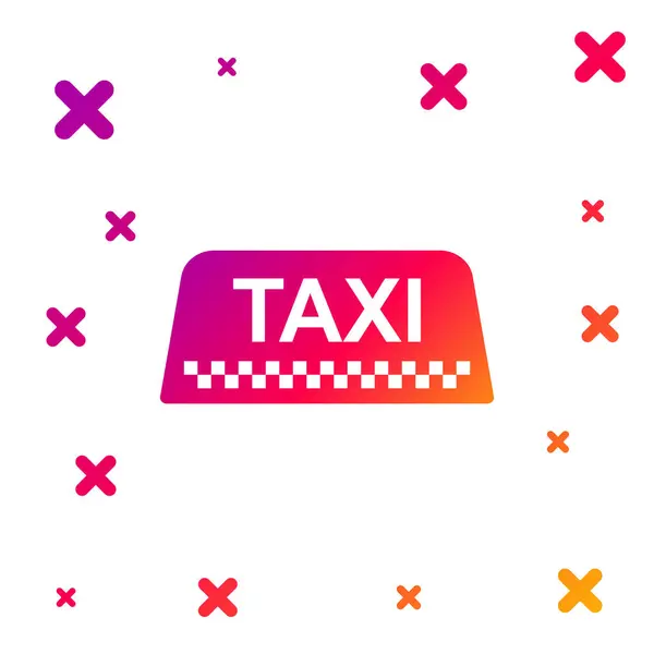 Color Taxi icono del letrero del techo del coche aislado sobre fondo blanco. Gradiente formas dinámicas aleatorias. Ilustración vectorial — Vector de stock
