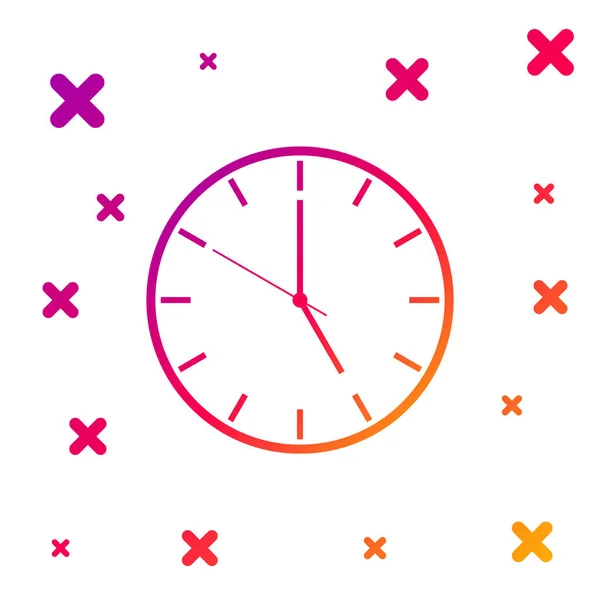 Färg klocka ikon isolerad på vit bakgrund. Tids symbol. Tonade slumpmässiga dynamiska former. Vektor illustration — Stock vektor