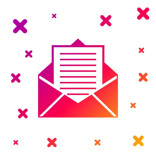 Couleur Mail et e-mail icône isolée sur fond blanc. E-mail du symbole de l'enveloppe. Signe de message électronique. Formes dynamiques aléatoires de gradient. Illustration vectorielle — Image vectorielle