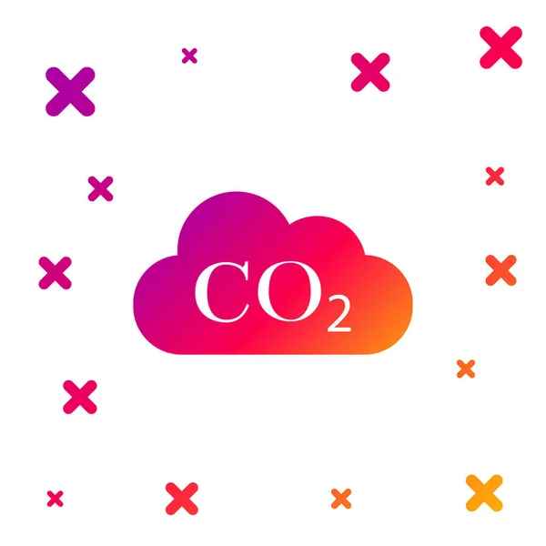 Color Co2 Emissions Cloud Icon White Background Carbon Dioxide Formula — Stock Vector