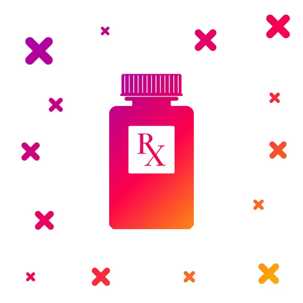 Színes Pill Üveg Jel Tabletták Ikon Elszigetelt Fehér Alapon Gyógyszerészeti — Stock Vector