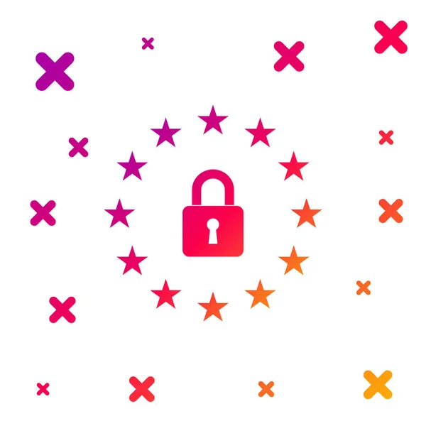 Color Gdpr General Data Protection Regulation Icon White Background European — Stock Vector