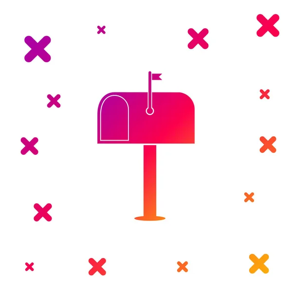 Färg Mail Box Ikon Isolerad Vit Bakgrund Brevlådeikonen Brevlåda Stolpe — Stock vektor