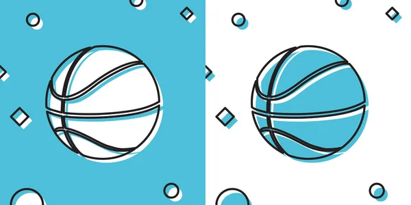 Schwarze Basketball Ikone Isoliert Auf Blauem Und Weißem Hintergrund Sport — Stockvektor