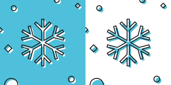 Ícone Floco Neve Preto Isolado Fundo Azul Branco Formas Dinâmicas — Vetor de Stock