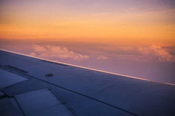 Veduta aerea delle nuvole al tramonto — Foto Stock