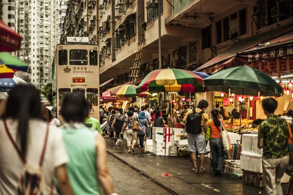 混雑している香港のストリート — ストック写真