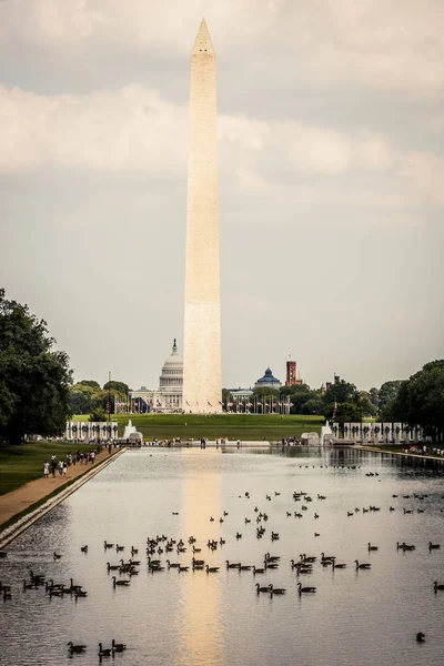 Washington Memorial e Campidoglio — Foto Stock