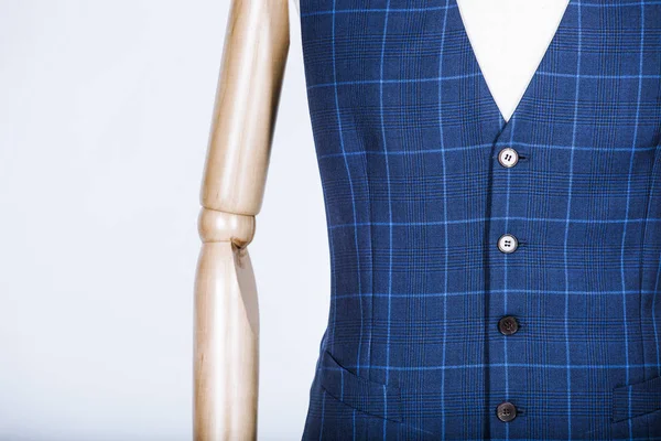 Détails d'un gilet bleu sur un mannequin — Photo