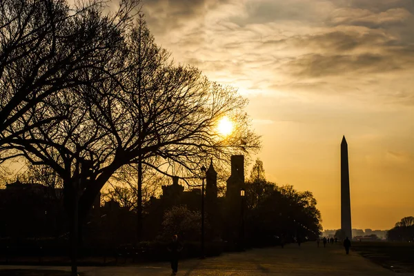 Ηλιοβασίλεμα μνημείο της Ουάσιγκτον — Φωτογραφία Αρχείου