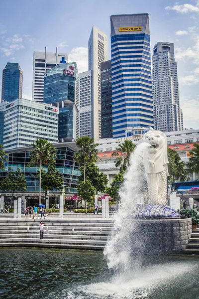 Singapore's niesławny Merlion — Zdjęcie stockowe