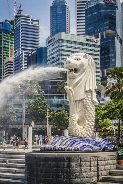 Singapore's niesławny Merlion — Zdjęcie stockowe