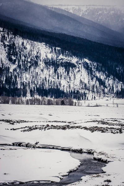 Παγωμένο τοπίο και ποτάμι — Φωτογραφία Αρχείου