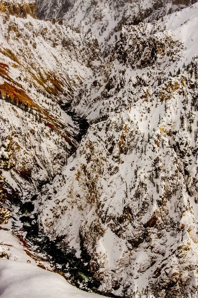 Yellowstone Каньйон сніг — стокове фото