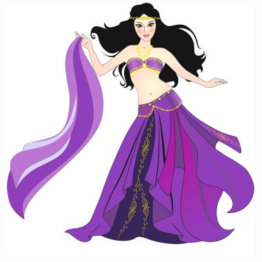 Vektör grafik resim, oryantal dans, kız dans