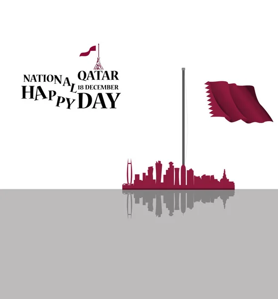 Fundo na ocasião celebração do dia nacional do Qatar — Vetor de Stock