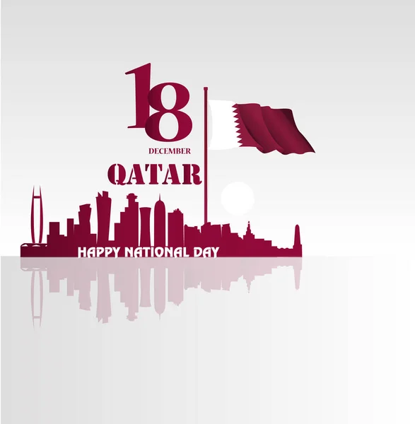 Sfondo in occasione della celebrazione della giornata nazionale del Qatar — Vettoriale Stock