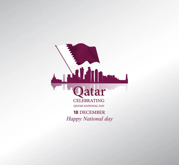 Background Occasion Qatar National Day Celebration Contain Landmarks Logo Flag — Stock Vector