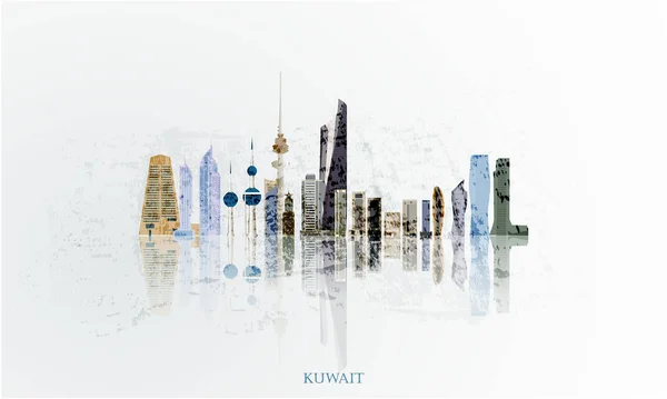Ilustração Vetorial Dia Nacional Feliz Kuwait Fevereiro Tradução Caligrafia Árabe Vetores De Stock Royalty-Free