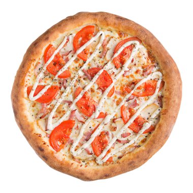 İtalyan pizza izole beyaz arka plan üzerinde