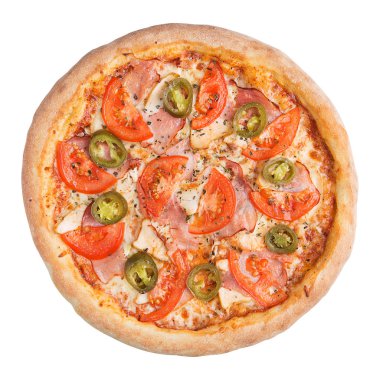 İtalyan pizza izole beyaz arka plan üzerinde