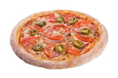 İtalyan pizza izole beyaz arka plan üzerinde