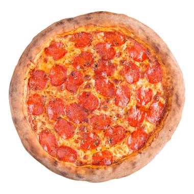 İtalyan pizza izole beyaz arka plan üzerinde