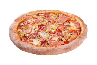 İtalyan pizza izole beyaz arka plan üzerinde