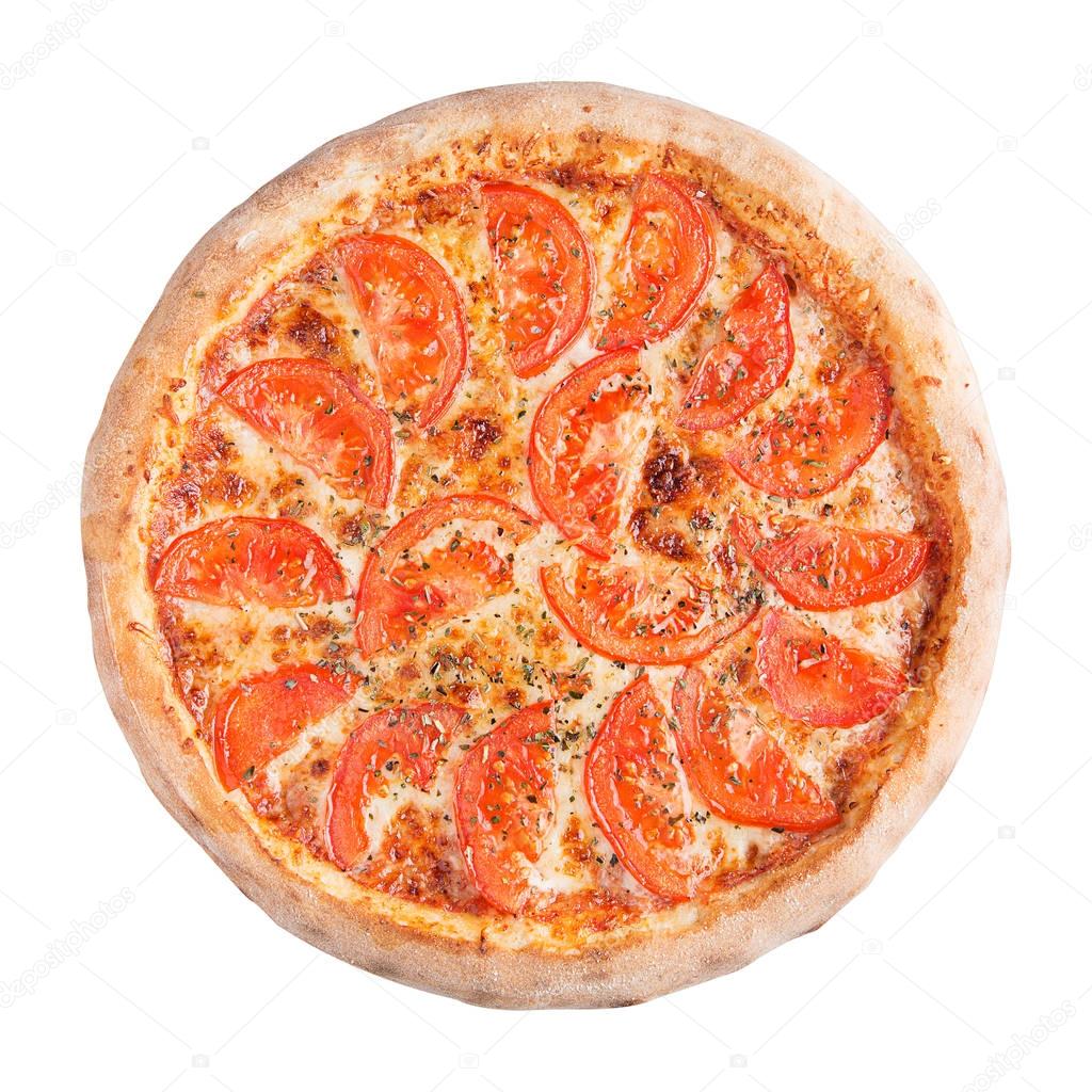 italian pizza on white background isolated