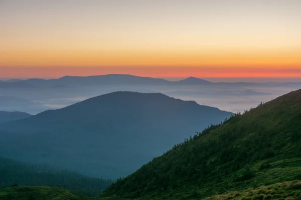 Güzel dağ manzaralı Ukrayna Karpatları 'nda yaz mevsimi