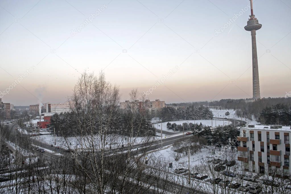 Winter urban landscape