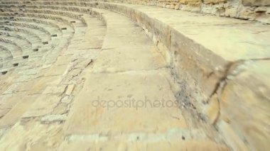 Kourion Kıbrıs tiyatro kalıntıları antik amfitiyatro Pov Shot