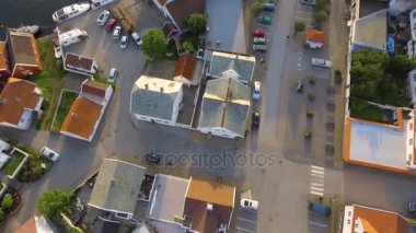 Hava Norveç Top Harbour City için düşürdü. Avrupa bağlantı noktası şehir manzaralı yukarıdan