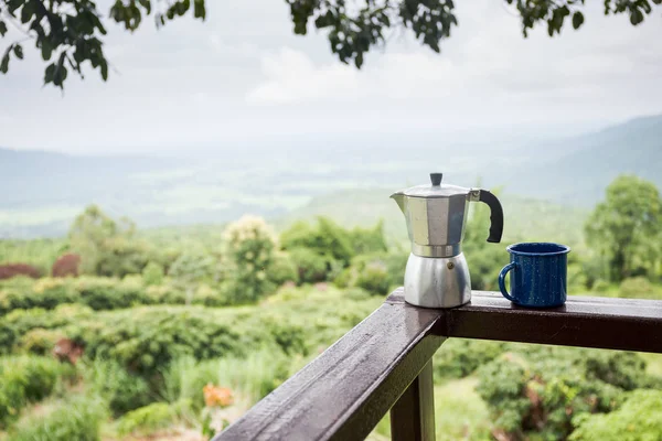 Moka olla y bule taza — Foto de Stock