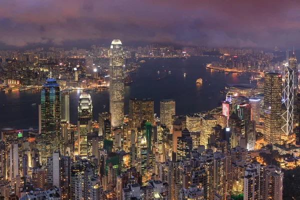 Foresta di cemento per entrambi i lati di Hong Kong Immagini Stock Royalty Free