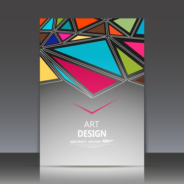 Abstract composition, a4 brochure title sheet, geometric shape, medley patchwork, triangle ornament, logo construction backdrop, business card texture surface, fashionable fiber texture, EPS10 vector