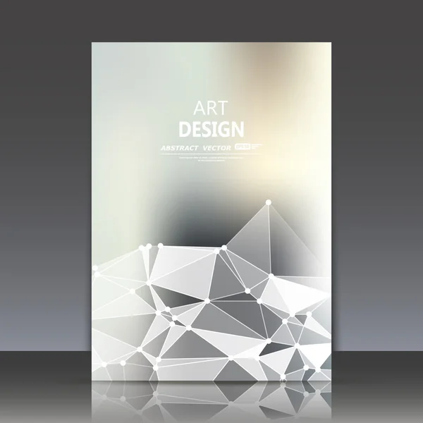 Bstract composition, polygonal construction, connecting dots and lines, a4 brochure title sheet, background, light rays surface, movement background, EPS 10 vector illustration — Archivo Imágenes Vectoriales