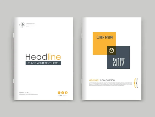 Abstract composition. Text frame surface box. White, yellow, black a4 brochure cover design. Title sheet model set. Financial analytic icon. Vector front page font. Ad banner form texture. Flier fiber Stock Illustration