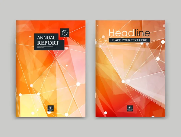 Abstract polygonal font. Text frame surface. Yellow, orange a4 brochure cover design. Title sheet model set. White space star ray icon. Modern vector front page. Ad banner form texture. Flier fiber Vector Graphics