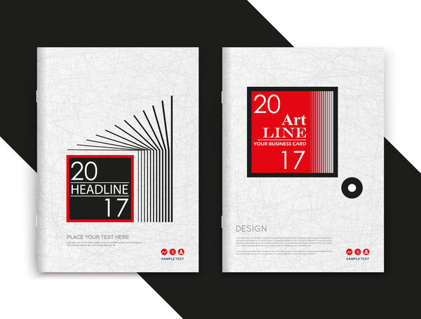 Abstract square text frame surface. White, red, black a4 brochure cover design. Title sheet model set. Modern vector front page art. Ad banner form texture. Box block figure icon. Flyer fiber font
