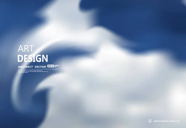 Kreativa abstrakt komposition i minimalistiska mode. Fancy font design för banner, omslag, flyer, ad text fiber, ram, moderna webbplats eller internetsida. Blå himmel ikonen med eleganta moln figur. — Stock vektor