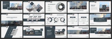 Abstract white, gray presentation slides. Modern brochure cover design. Fancy info banner frame. Creative infographic elements set. Urban city font. Vector title sheet model. Ad flyer style template