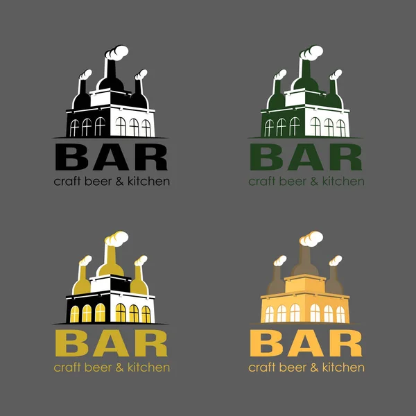 Vektör bira logosu, dizi çatı bar