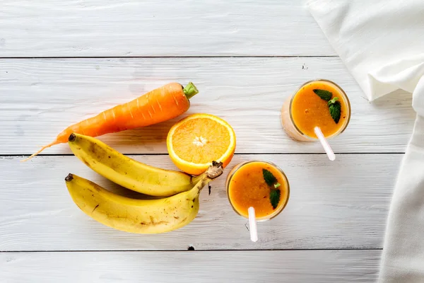 fruit-vegetable smoothies, top view