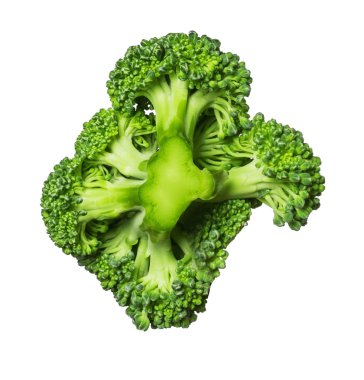 Beyaz arkaplanda izole edilmiş taze brokoli