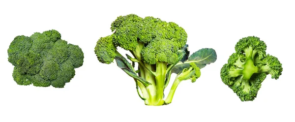 Set di broccoli maturi isolati su fondo bianco . — Foto Stock