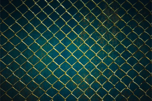 Wire mesh steel with green grass background — Stock Photo, Image